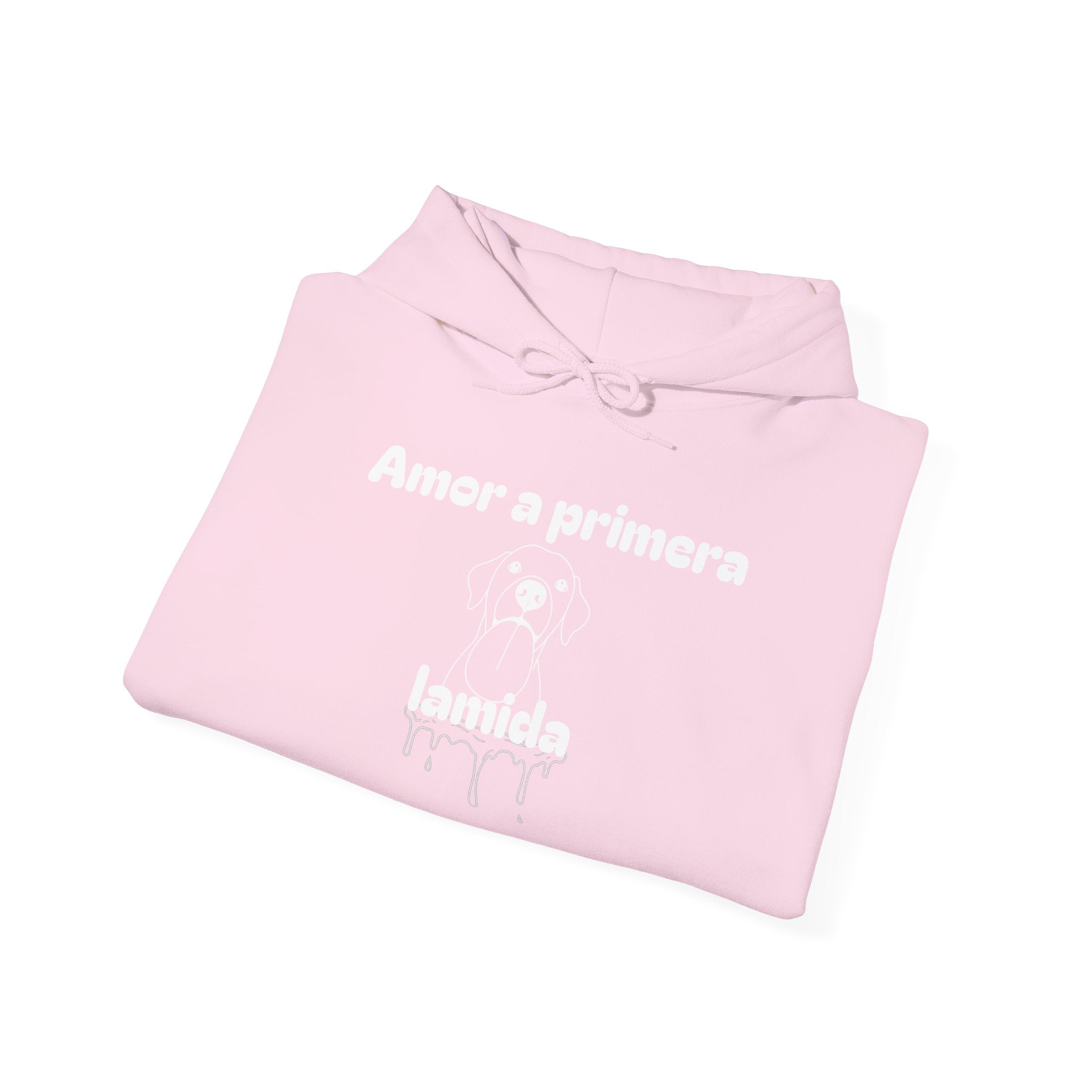 Amor a Primera Lamida Unisex Heavy Blend Hoodie, Cute Dog Sweatshirt, Pet Lover Gift, Cozy Fashion, Animal Lover Hoodie