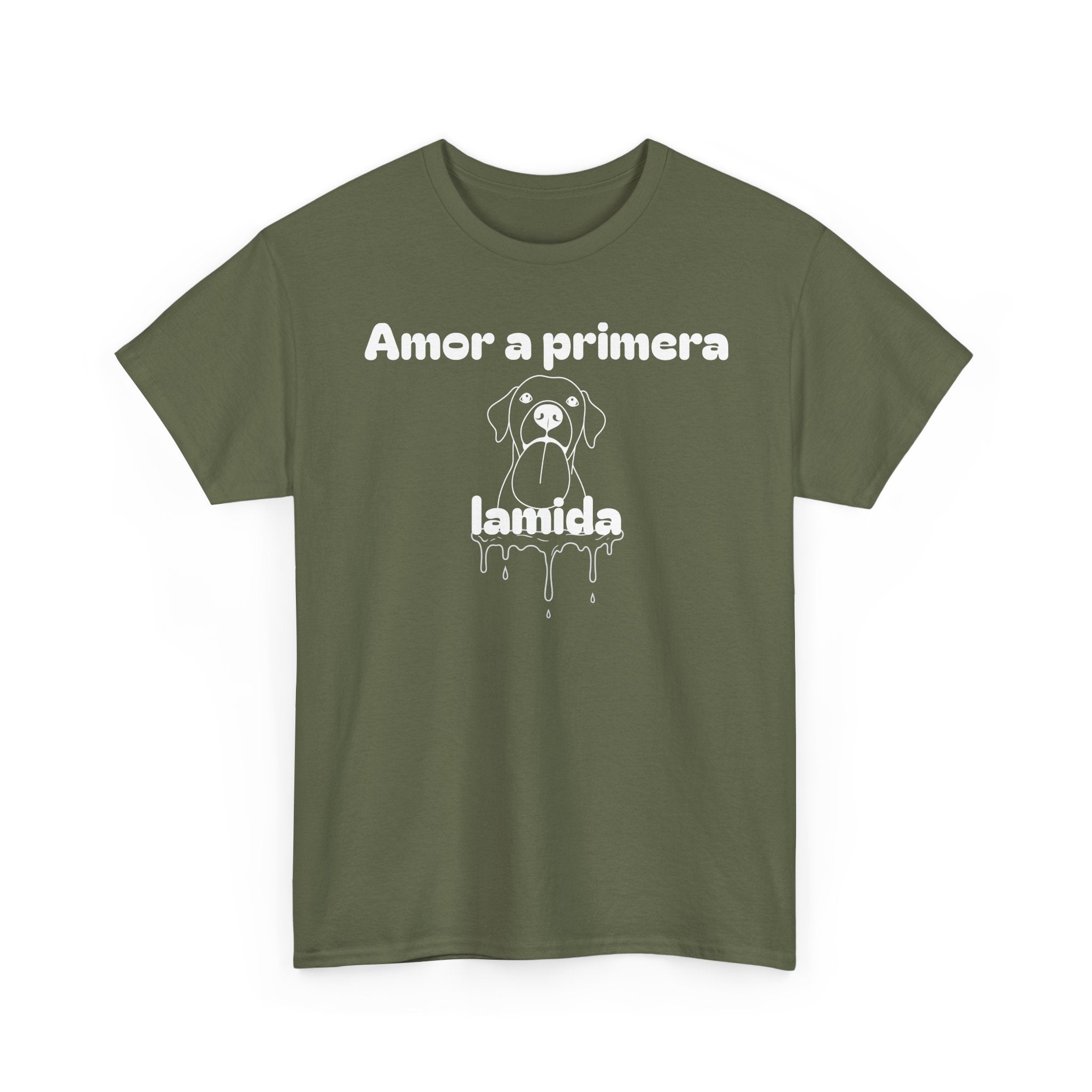 Unisex Pet Lover Tee - "Amor a primera lamida" - Perfect for Dog Lovers, Animal Enthusiasts, Gifts, Casual Wear, Cute Fashion