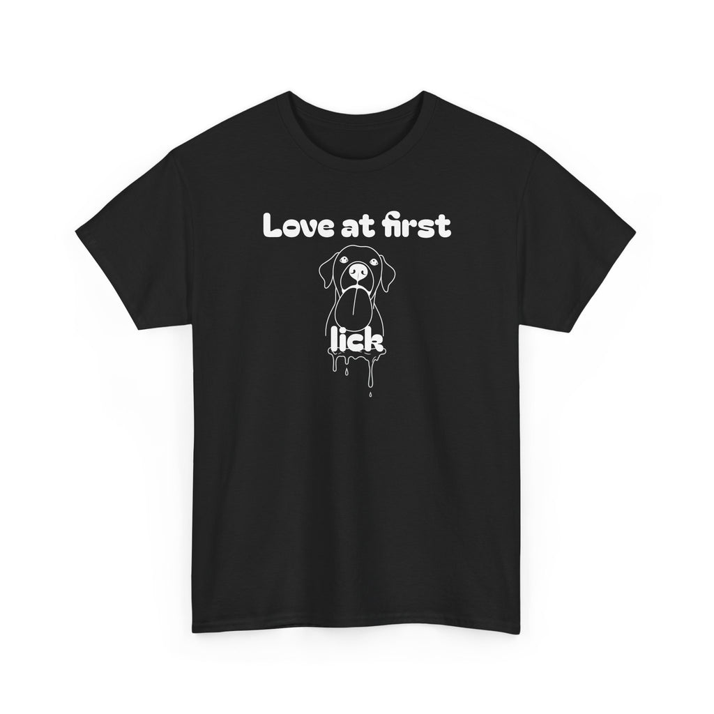 Unisex Pet Lover Tee - "Love at first lick" - Perfect for Dog Lovers, Animal Enthusiasts, Gifts, Casual Wear, Cute Fashion