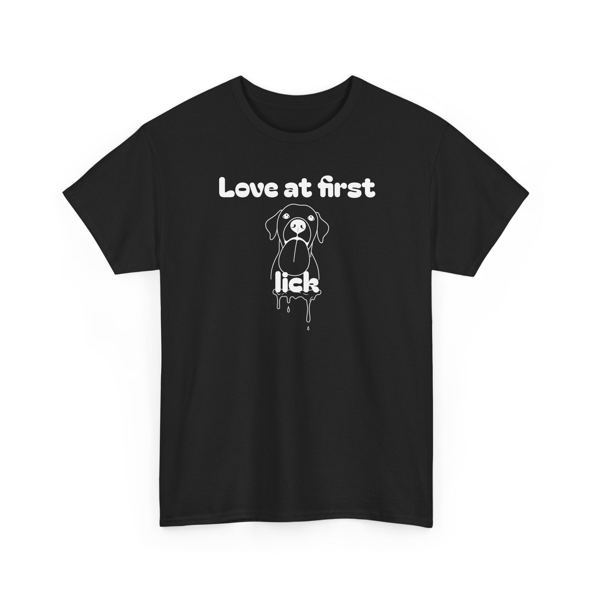 Unisex Pet Lover Tee - "Love at first lick" - Perfect for Dog Lovers, Animal Enthusiasts, Gifts, Casual Wear, Cute Fashion
