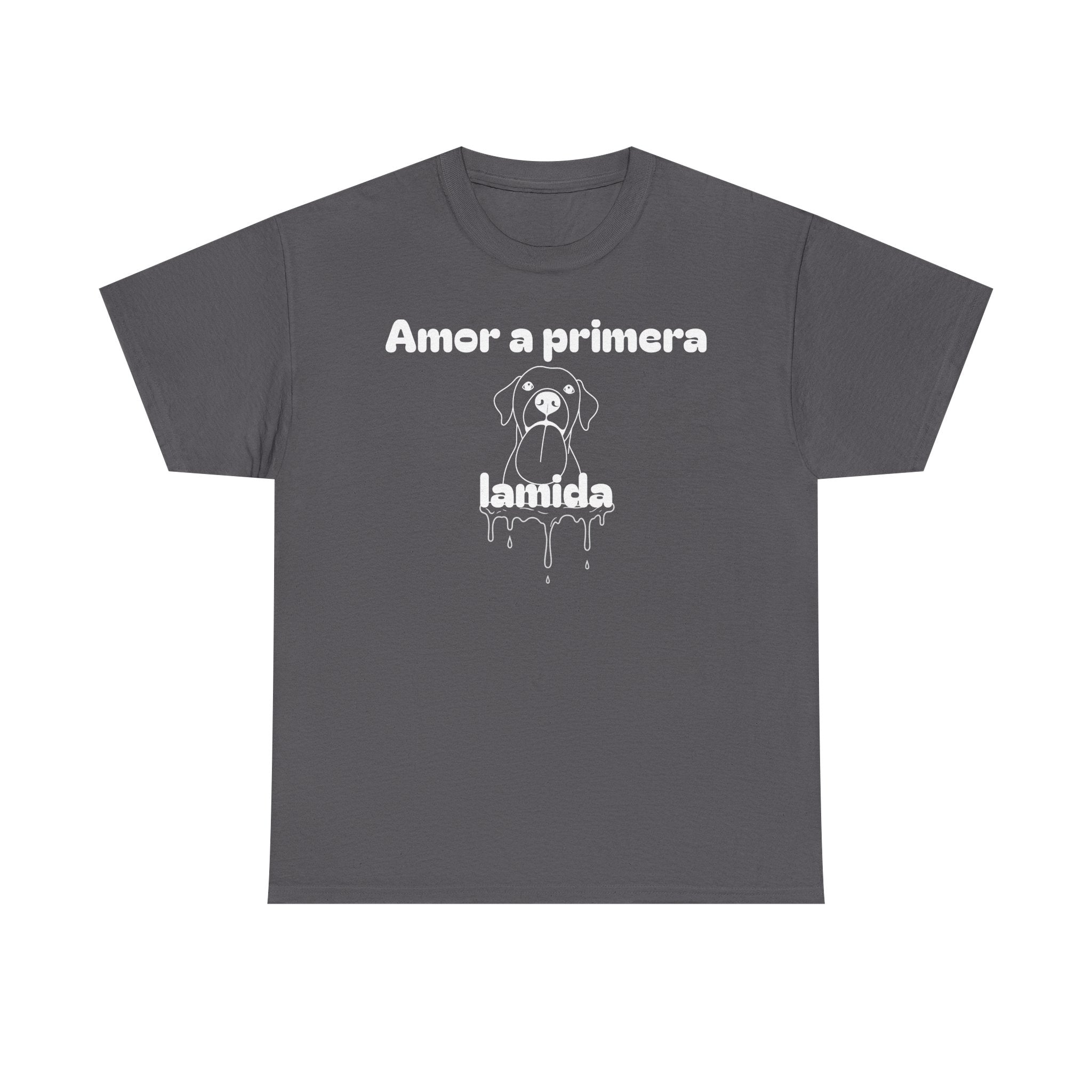 Unisex Pet Lover Tee - "Amor a primera lamida" - Perfect for Dog Lovers, Animal Enthusiasts, Gifts, Casual Wear, Cute Fashion