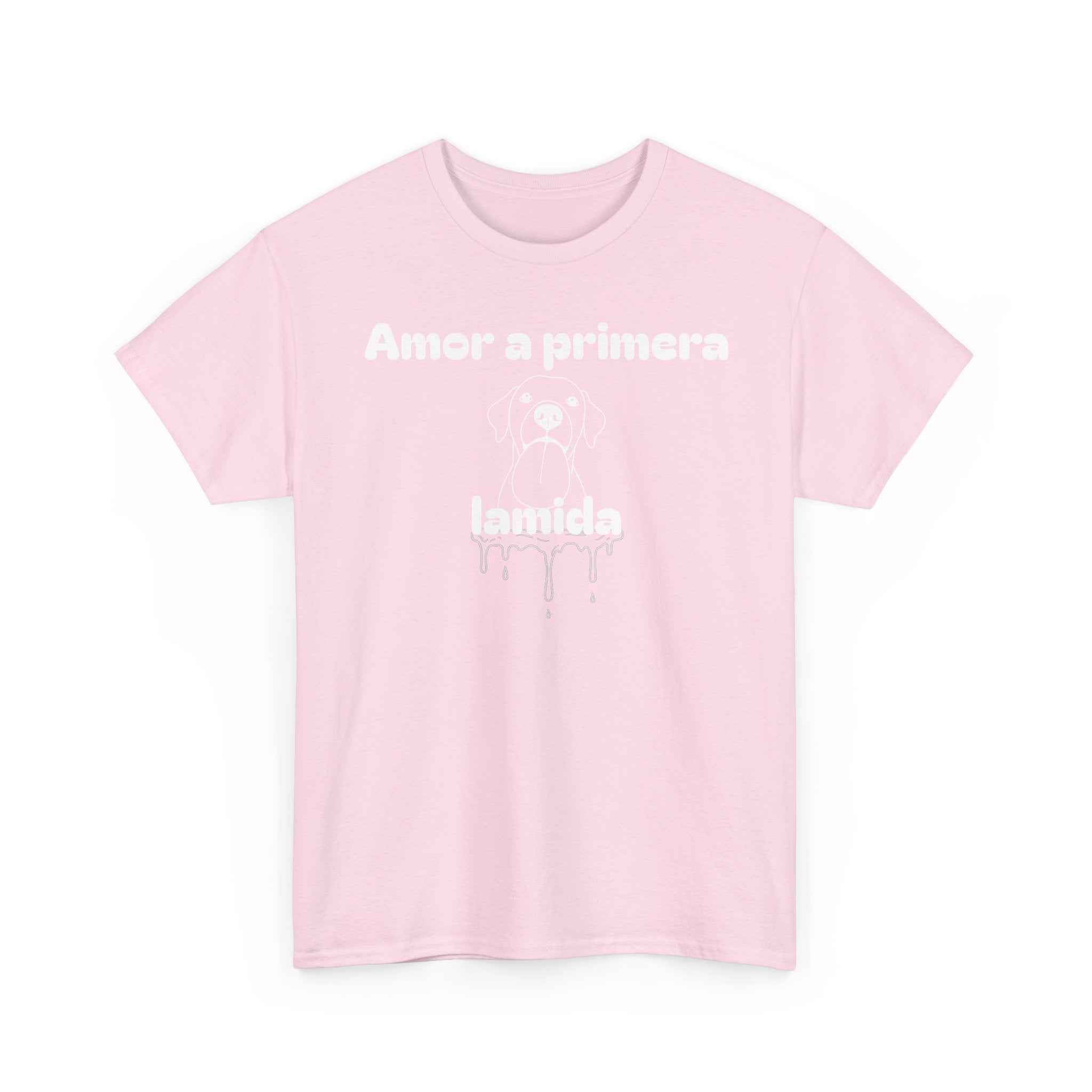 Unisex Pet Lover Tee - "Amor a primera lamida" - Perfect for Dog Lovers, Animal Enthusiasts, Gifts, Casual Wear, Cute Fashion