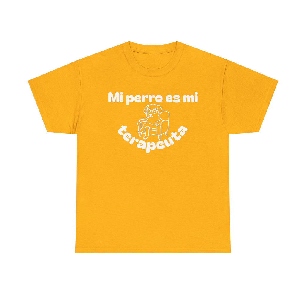 Unisex Heavy Cotton Tee with Fun Dog Therapy Quote, Pet Lover Gift, Casual T-Shirt for Dog Owners, Ideal for Everyday Wear