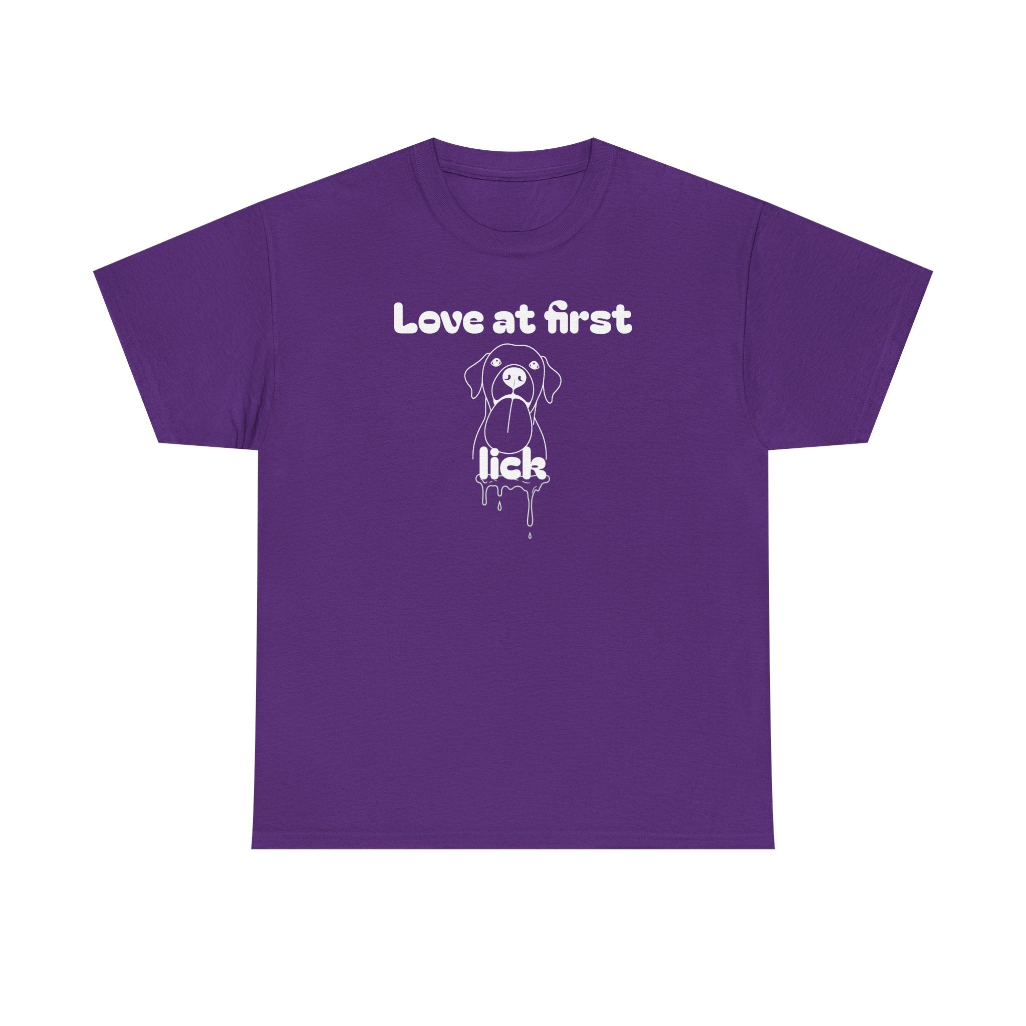 Unisex Pet Lover Tee - "Love at first lick" - Perfect for Dog Lovers, Animal Enthusiasts, Gifts, Casual Wear, Cute Fashion