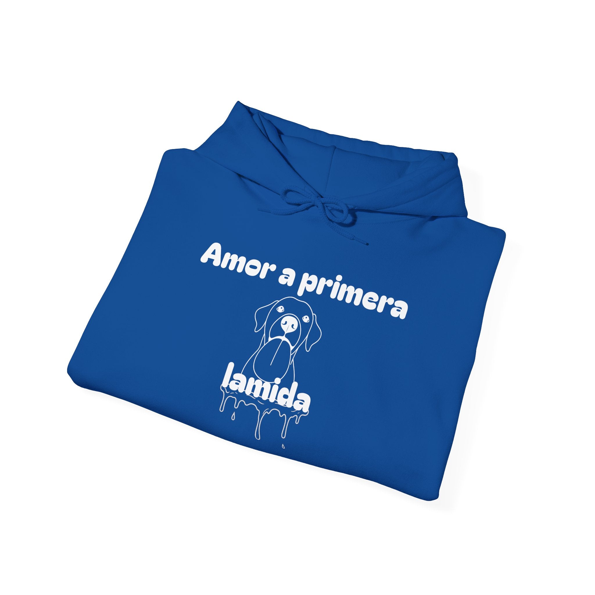 Amor a Primera Lamida Unisex Heavy Blend Hoodie, Cute Dog Sweatshirt, Pet Lover Gift, Cozy Fashion, Animal Lover Hoodie