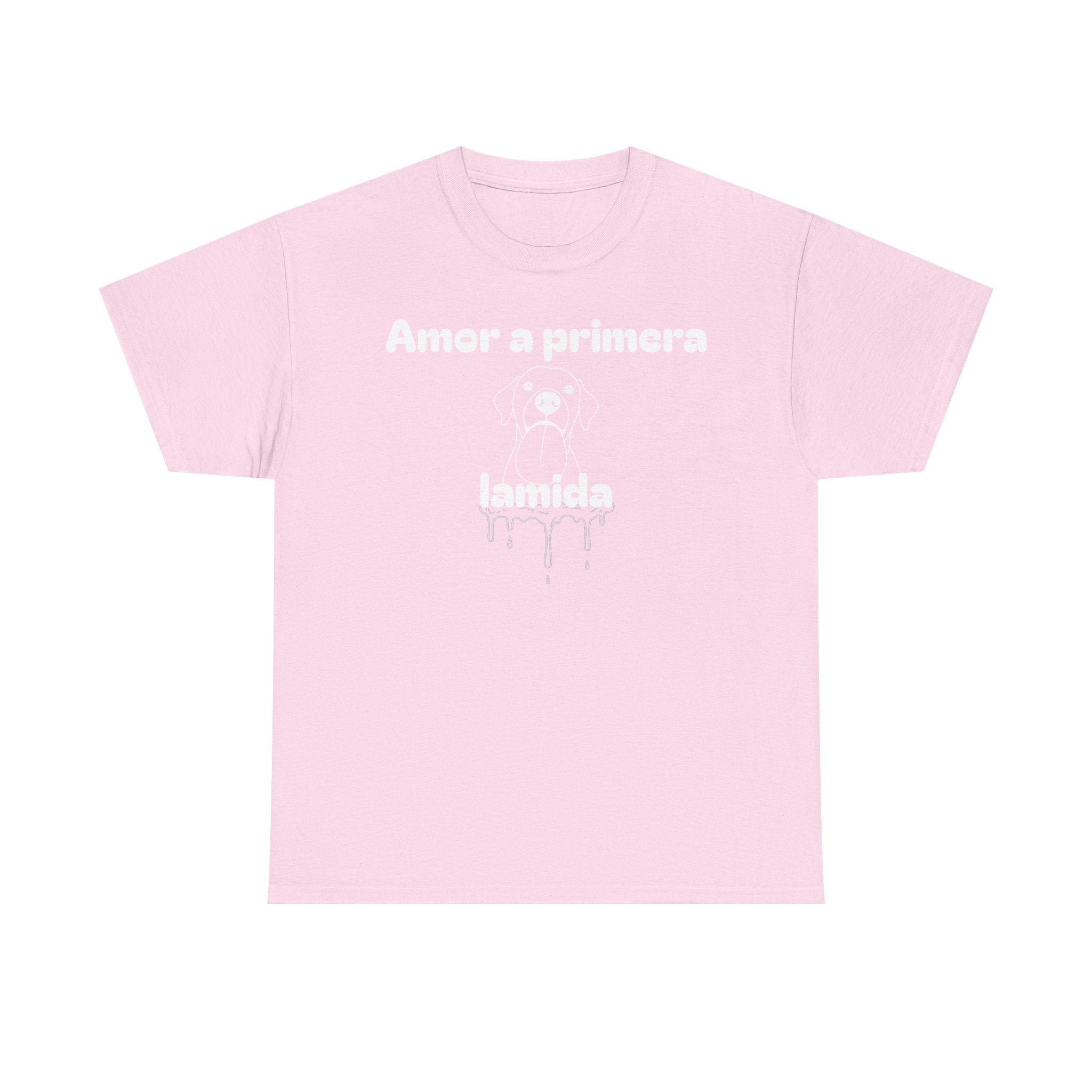 Unisex Pet Lover Tee - "Amor a primera lamida" - Perfect for Dog Lovers, Animal Enthusiasts, Gifts, Casual Wear, Cute Fashion