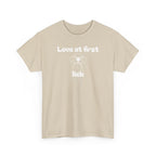 Unisex Pet Lover Tee - "Love at first lick" - Perfect for Dog Lovers, Animal Enthusiasts, Gifts, Casual Wear, Cute Fashion