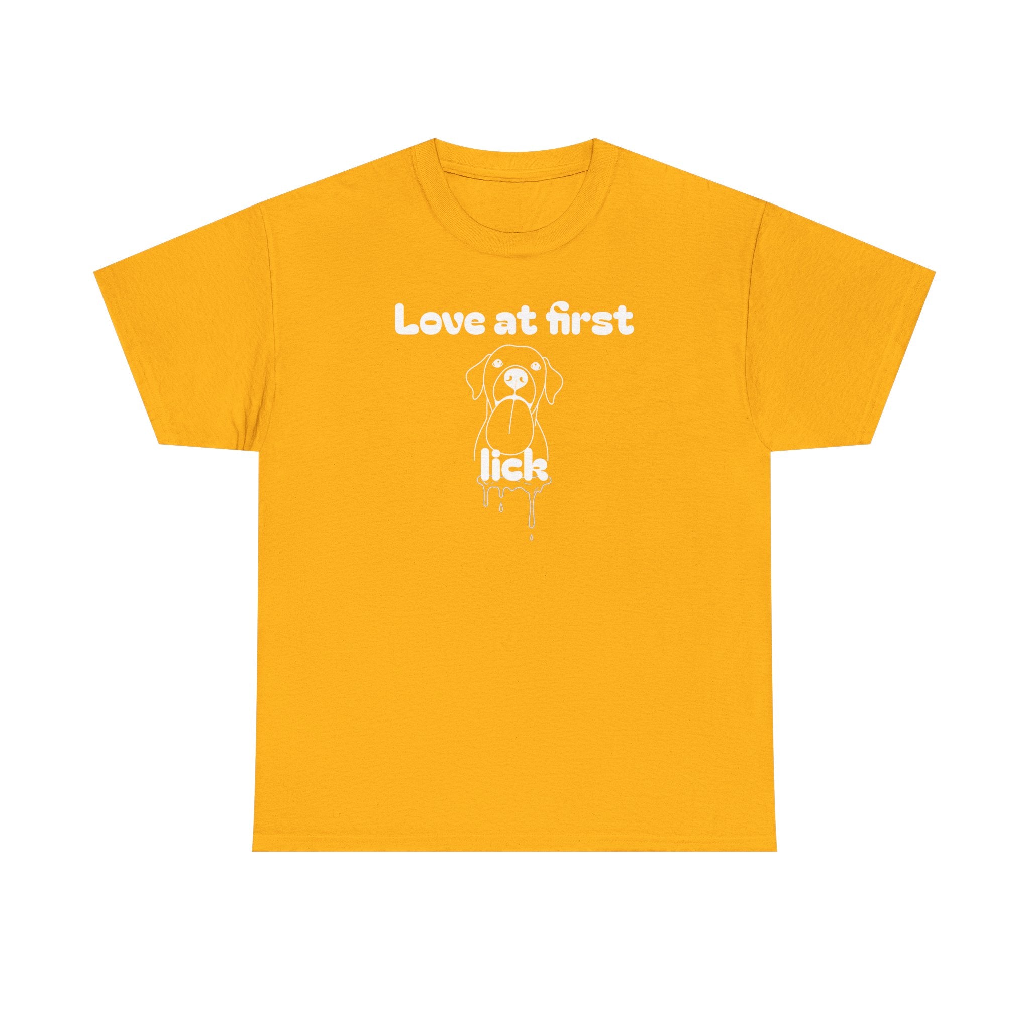 Unisex Pet Lover Tee - "Love at first lick" - Perfect for Dog Lovers, Animal Enthusiasts, Gifts, Casual Wear, Cute Fashion