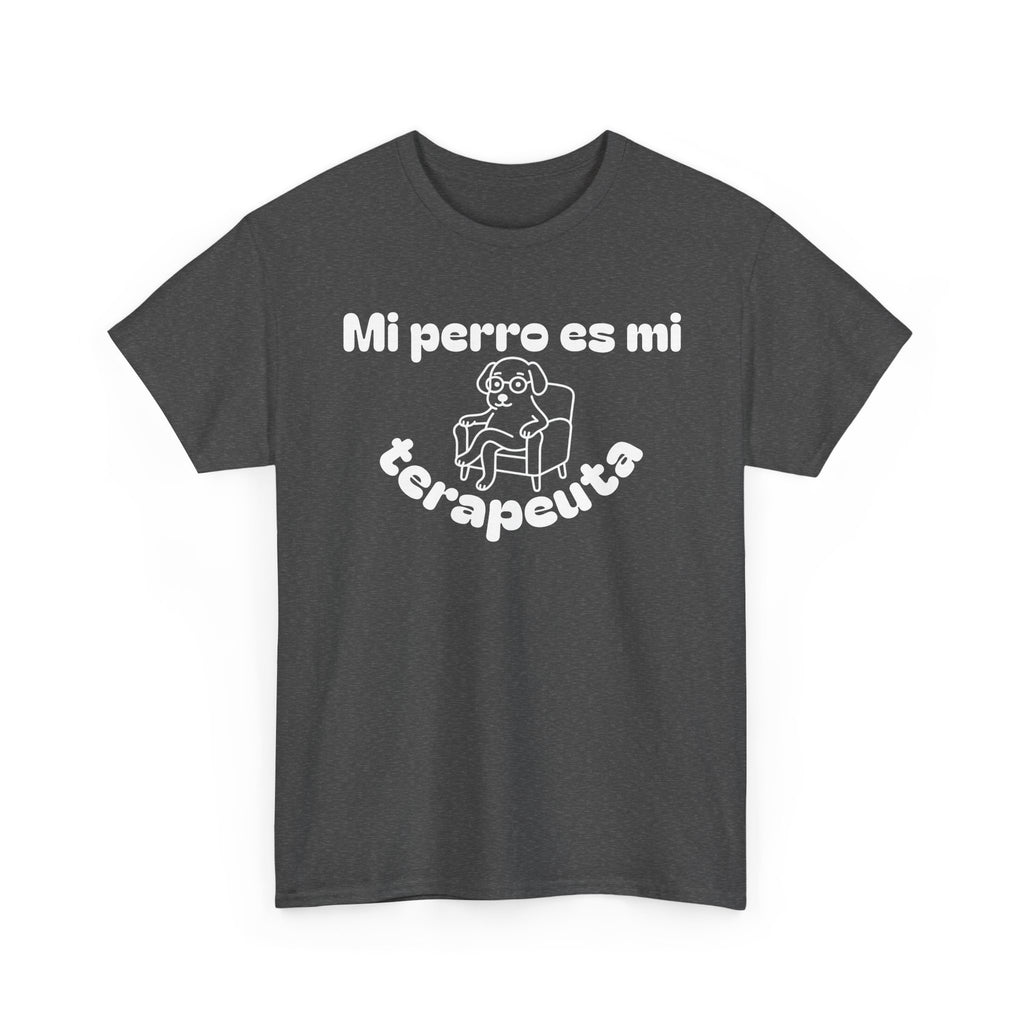 Unisex Heavy Cotton Tee with Fun Dog Therapy Quote, Pet Lover Gift, Casual T-Shirt for Dog Owners, Ideal for Everyday Wear