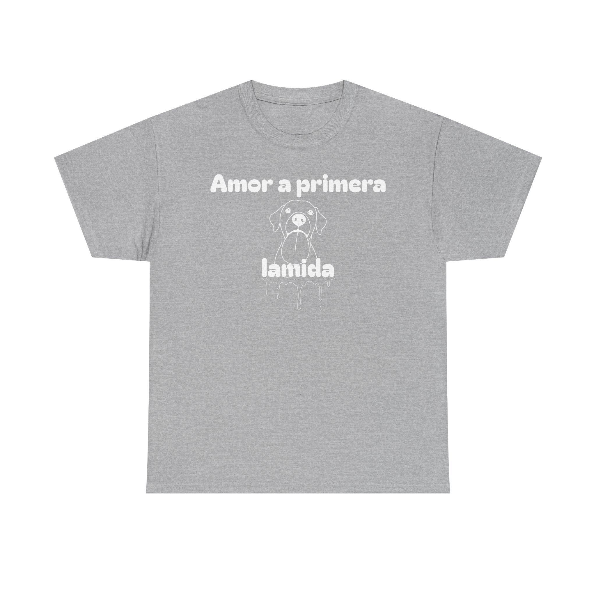Unisex Pet Lover Tee - "Amor a primera lamida" - Perfect for Dog Lovers, Animal Enthusiasts, Gifts, Casual Wear, Cute Fashion