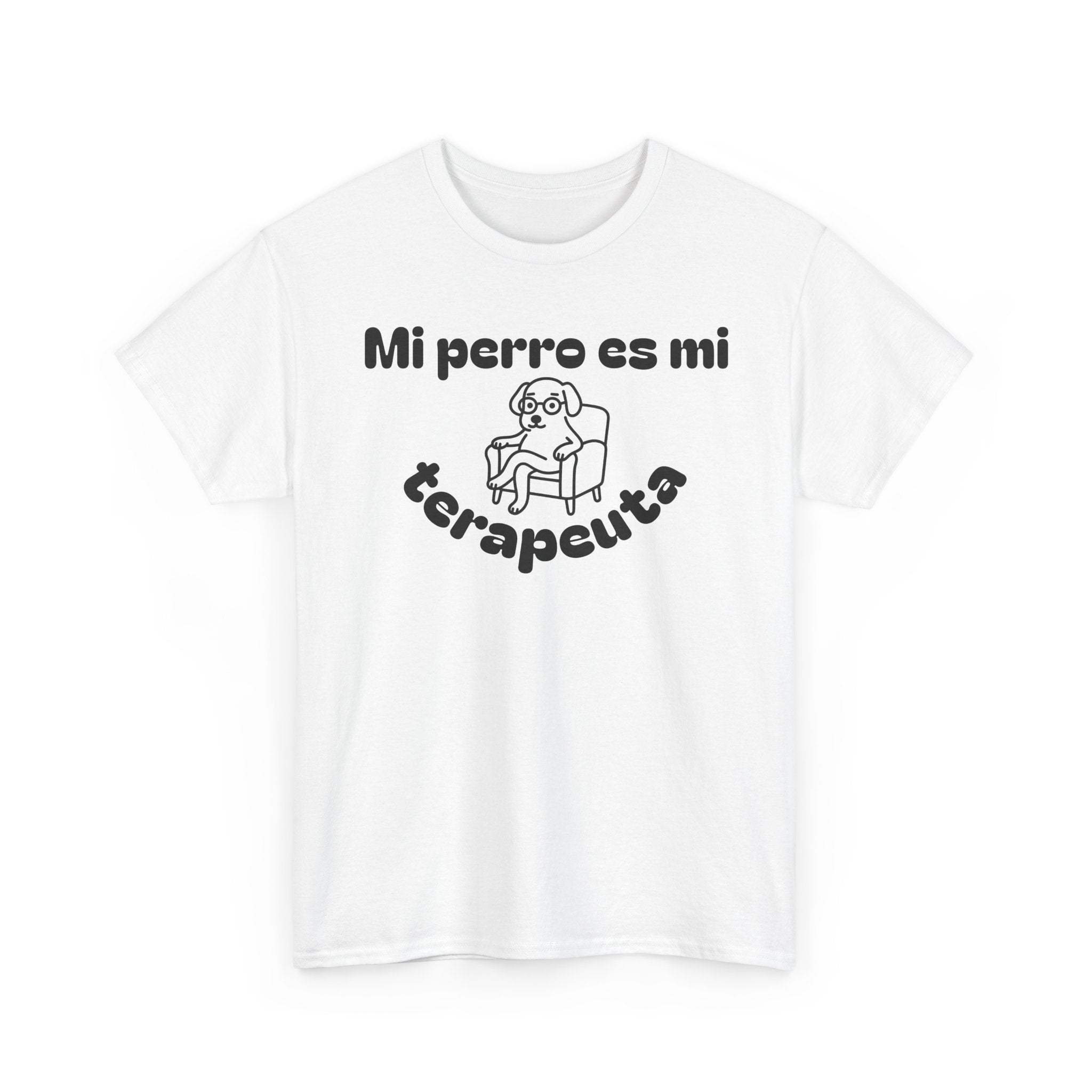 Unisex Heavy Cotton Tee with Fun Dog Therapy Quote, Pet Lover Gift, Casual T-Shirt for Dog Owners, Ideal for Everyday Wear