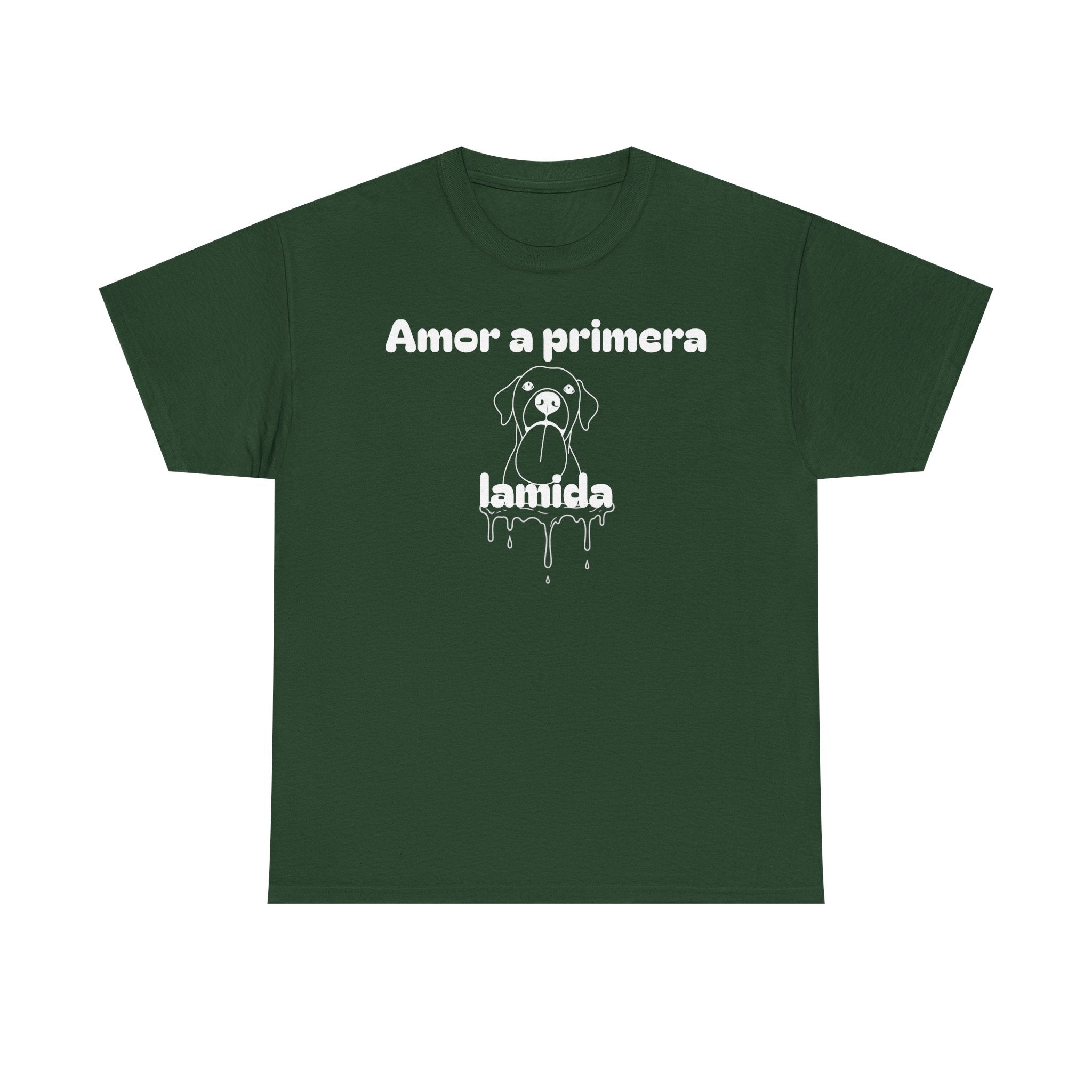 Unisex Pet Lover Tee - "Amor a primera lamida" - Perfect for Dog Lovers, Animal Enthusiasts, Gifts, Casual Wear, Cute Fashion