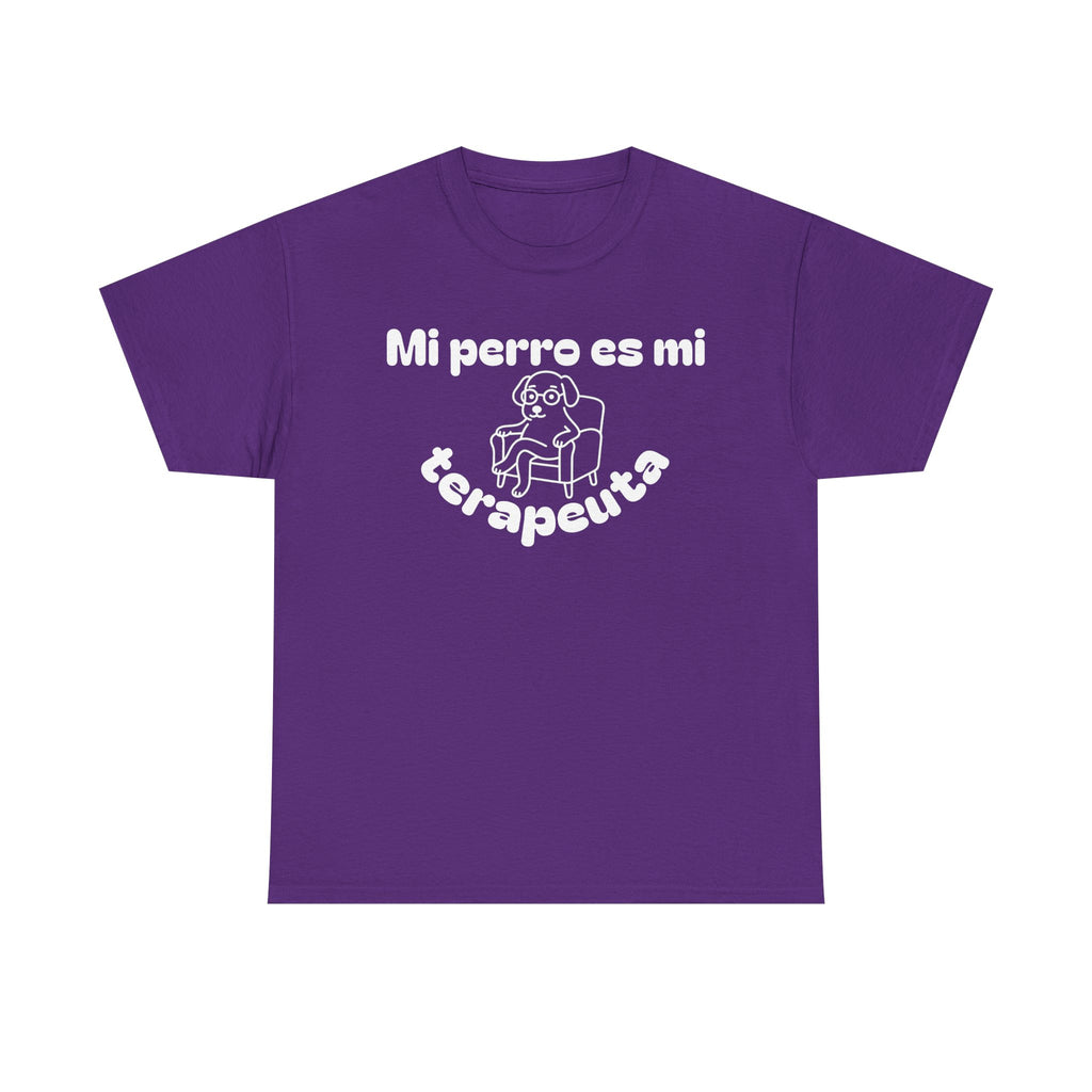 Unisex Heavy Cotton Tee with Fun Dog Therapy Quote, Pet Lover Gift, Casual T-Shirt for Dog Owners, Ideal for Everyday Wear