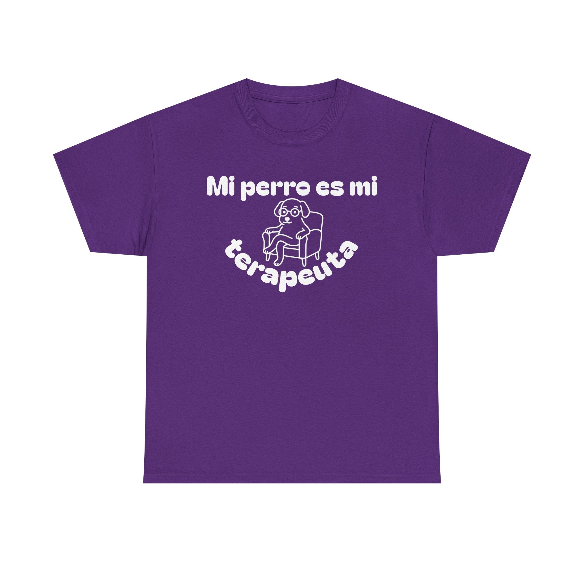 Unisex Heavy Cotton Tee with Fun Dog Therapy Quote, Pet Lover Gift, Casual T-Shirt for Dog Owners, Ideal for Everyday Wear