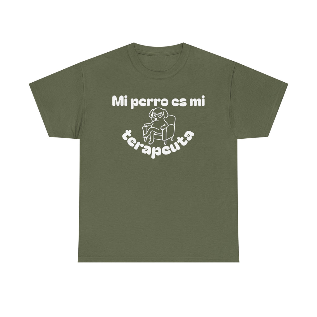 Unisex Heavy Cotton Tee with Fun Dog Therapy Quote, Pet Lover Gift, Casual T-Shirt for Dog Owners, Ideal for Everyday Wear