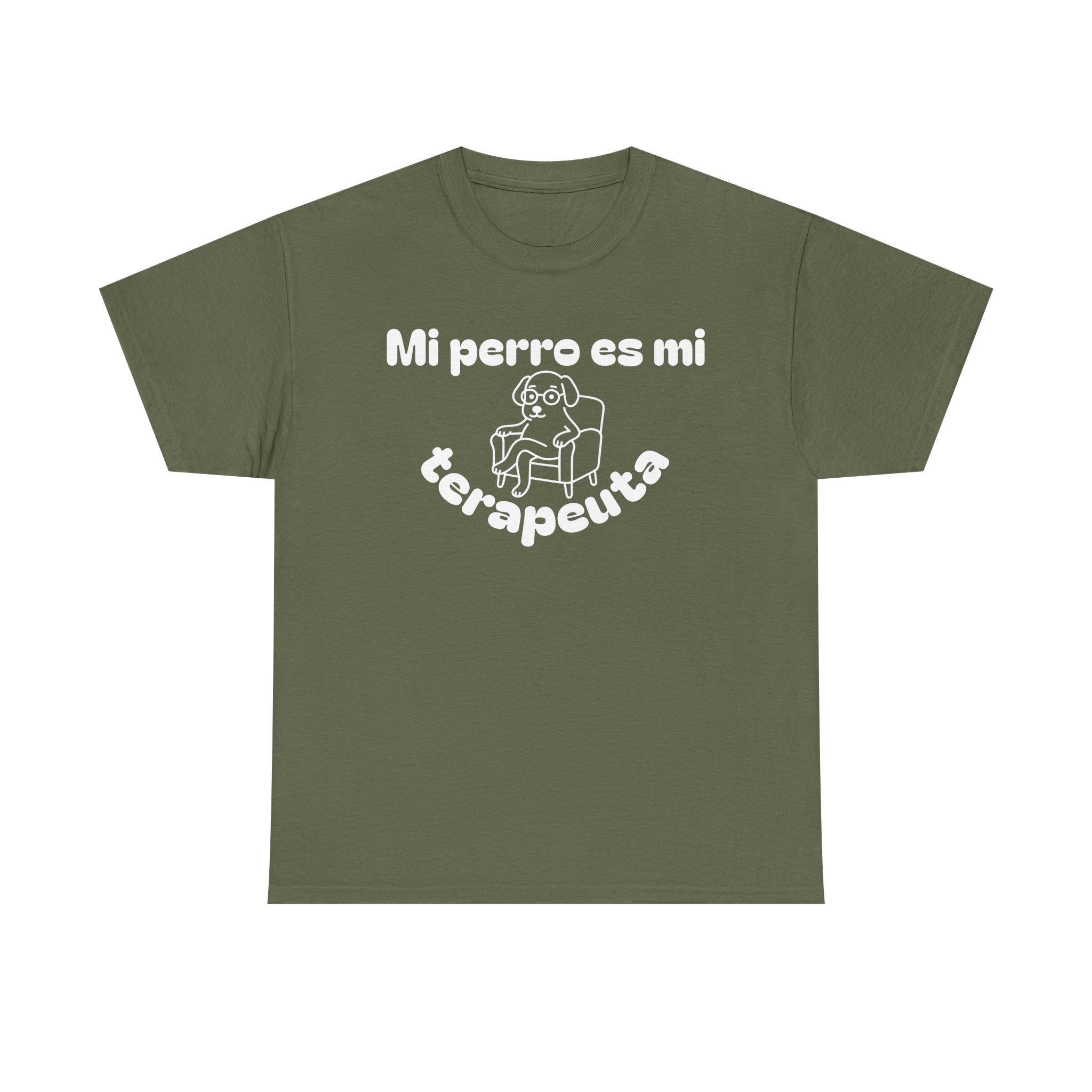 Unisex Heavy Cotton Tee with Fun Dog Therapy Quote, Pet Lover Gift, Casual T-Shirt for Dog Owners, Ideal for Everyday Wear