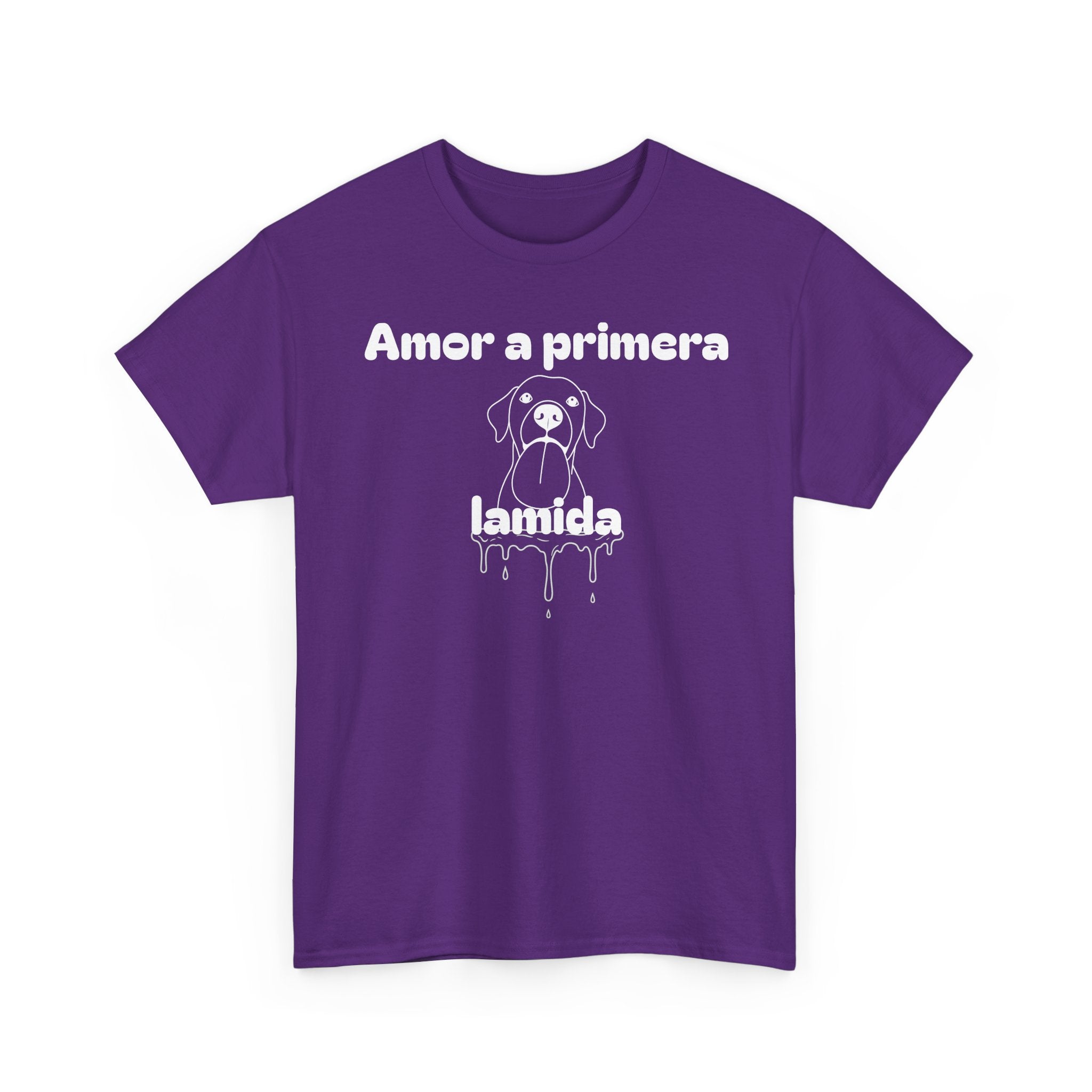 Unisex Pet Lover Tee - "Amor a primera lamida" - Perfect for Dog Lovers, Animal Enthusiasts, Gifts, Casual Wear, Cute Fashion