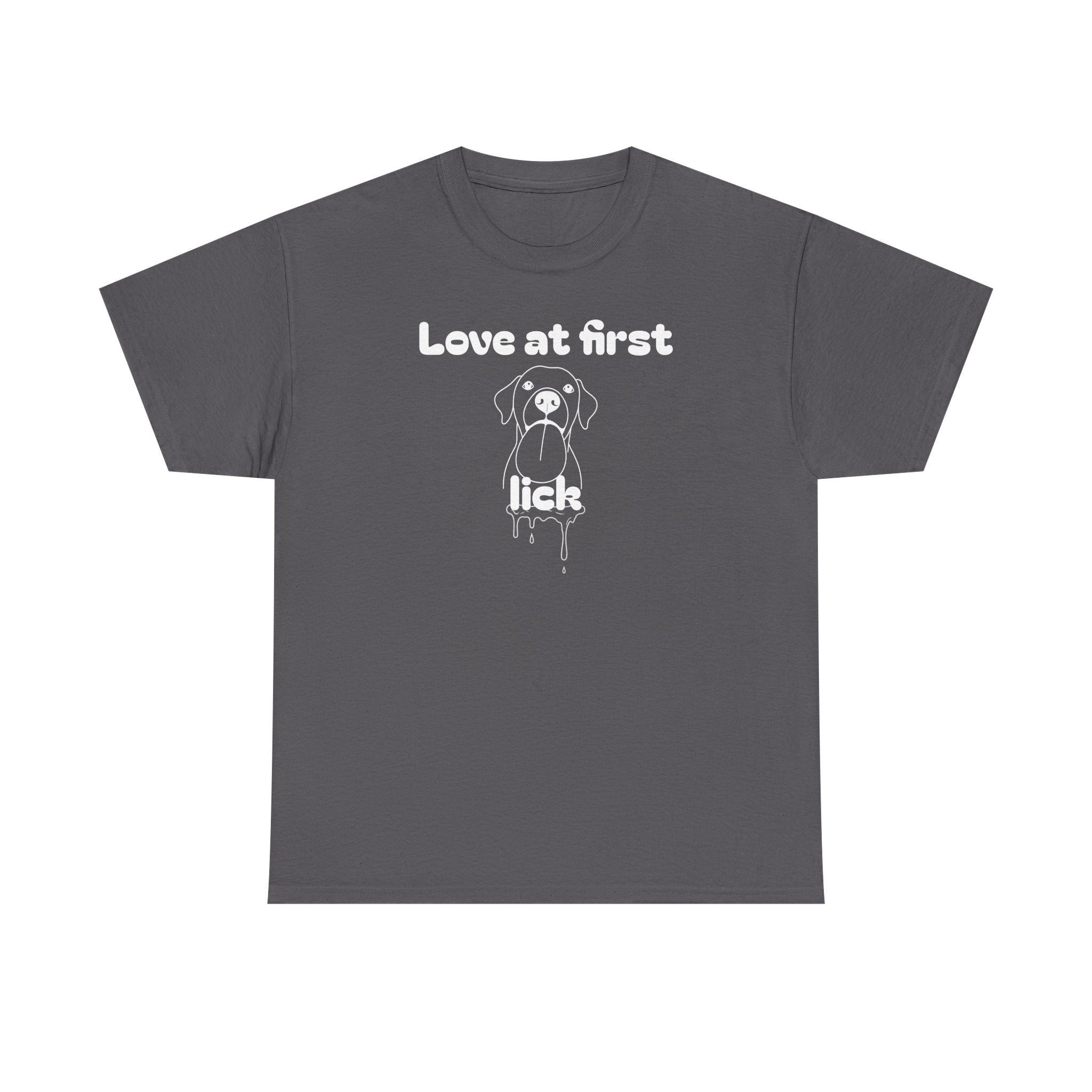 Unisex Pet Lover Tee - "Love at first lick" - Perfect for Dog Lovers, Animal Enthusiasts, Gifts, Casual Wear, Cute Fashion