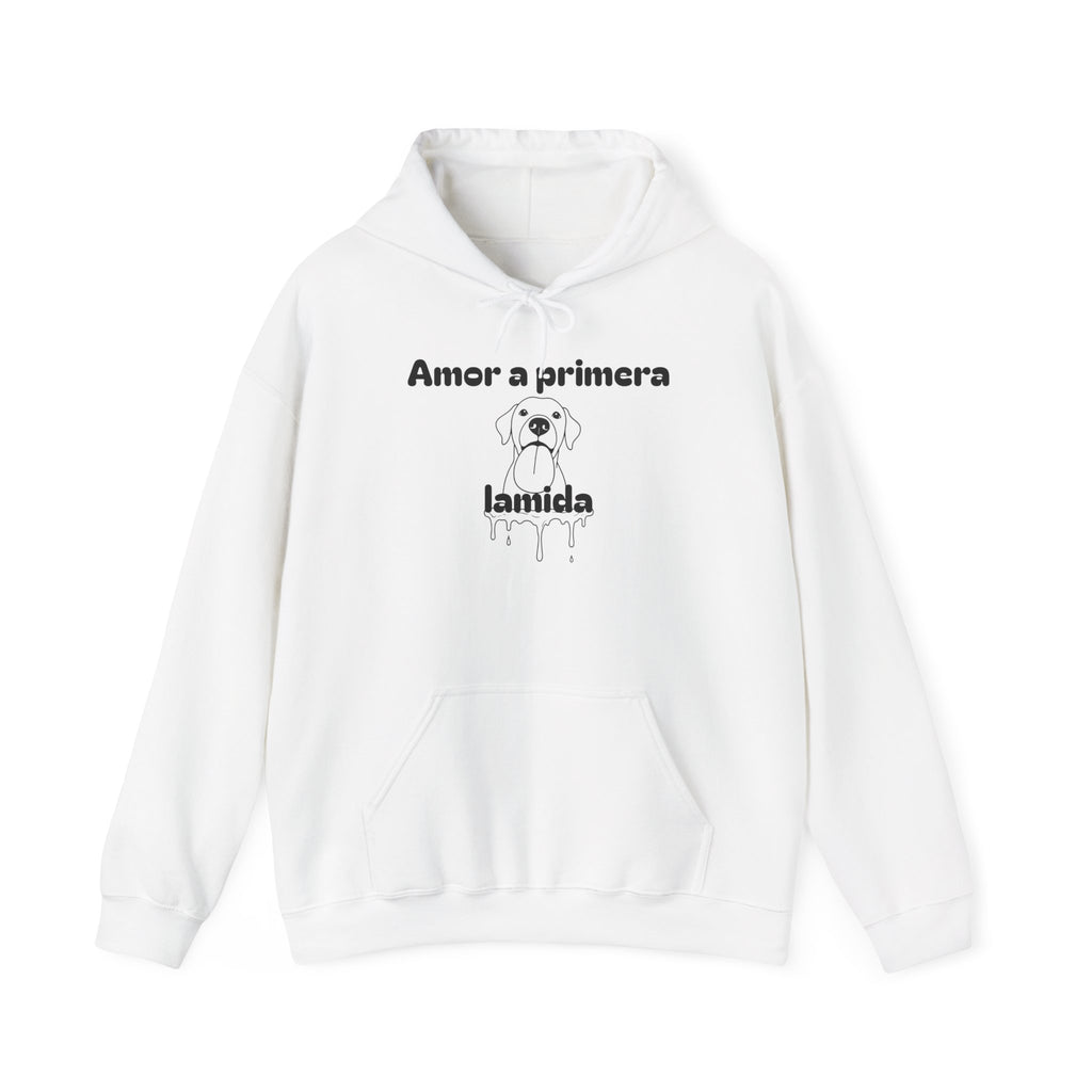 Amor a Primera Lamida Unisex Heavy Blend Hoodie, Cute Dog Sweatshirt, Pet Lover Gift, Cozy Fashion, Animal Lover Hoodie