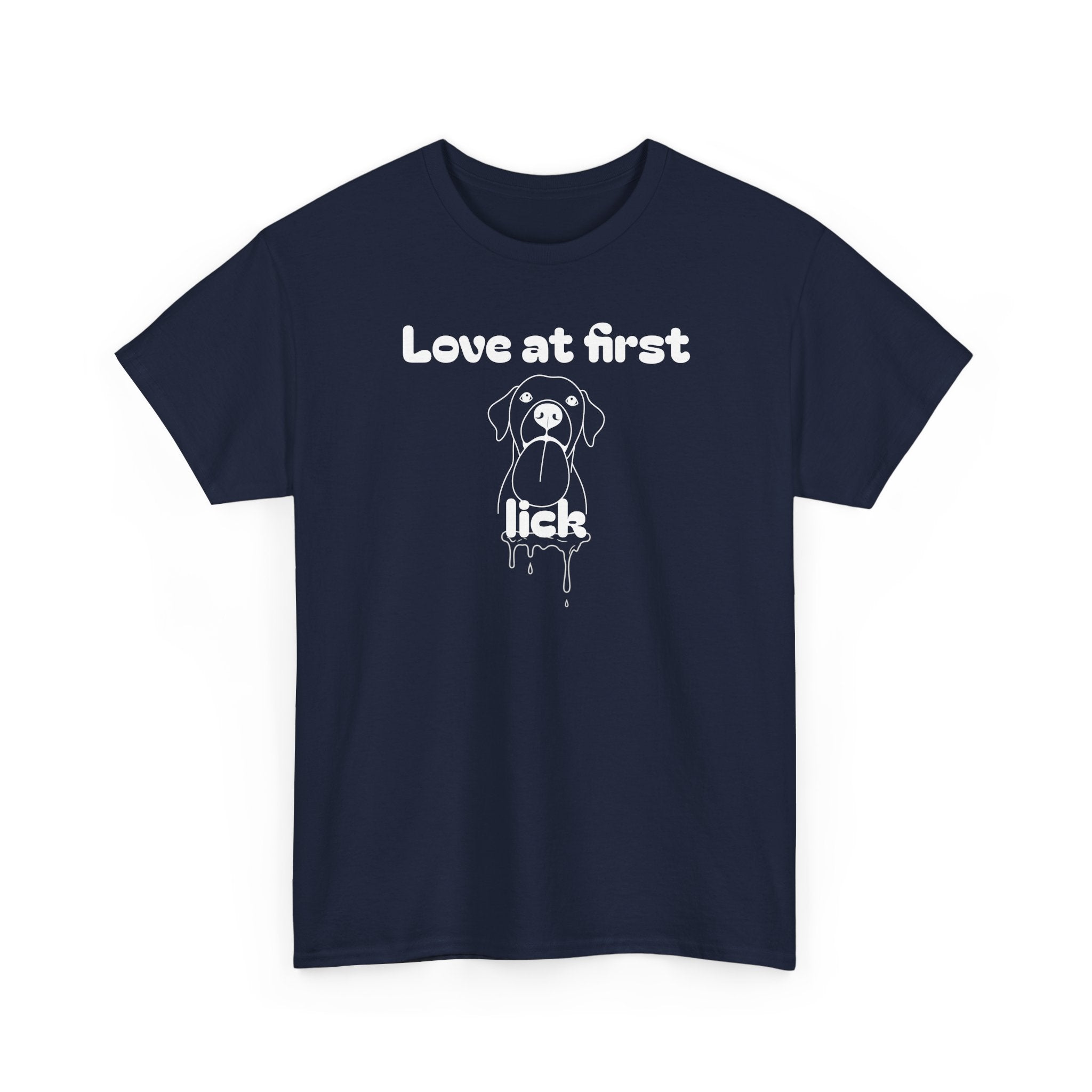 Unisex Pet Lover Tee - "Love at first lick" - Perfect for Dog Lovers, Animal Enthusiasts, Gifts, Casual Wear, Cute Fashion