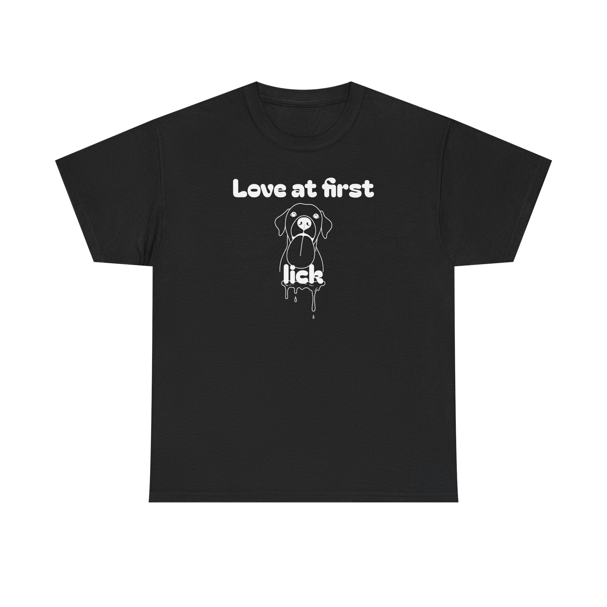 Unisex Pet Lover Tee - "Love at first lick" - Perfect for Dog Lovers, Animal Enthusiasts, Gifts, Casual Wear, Cute Fashion