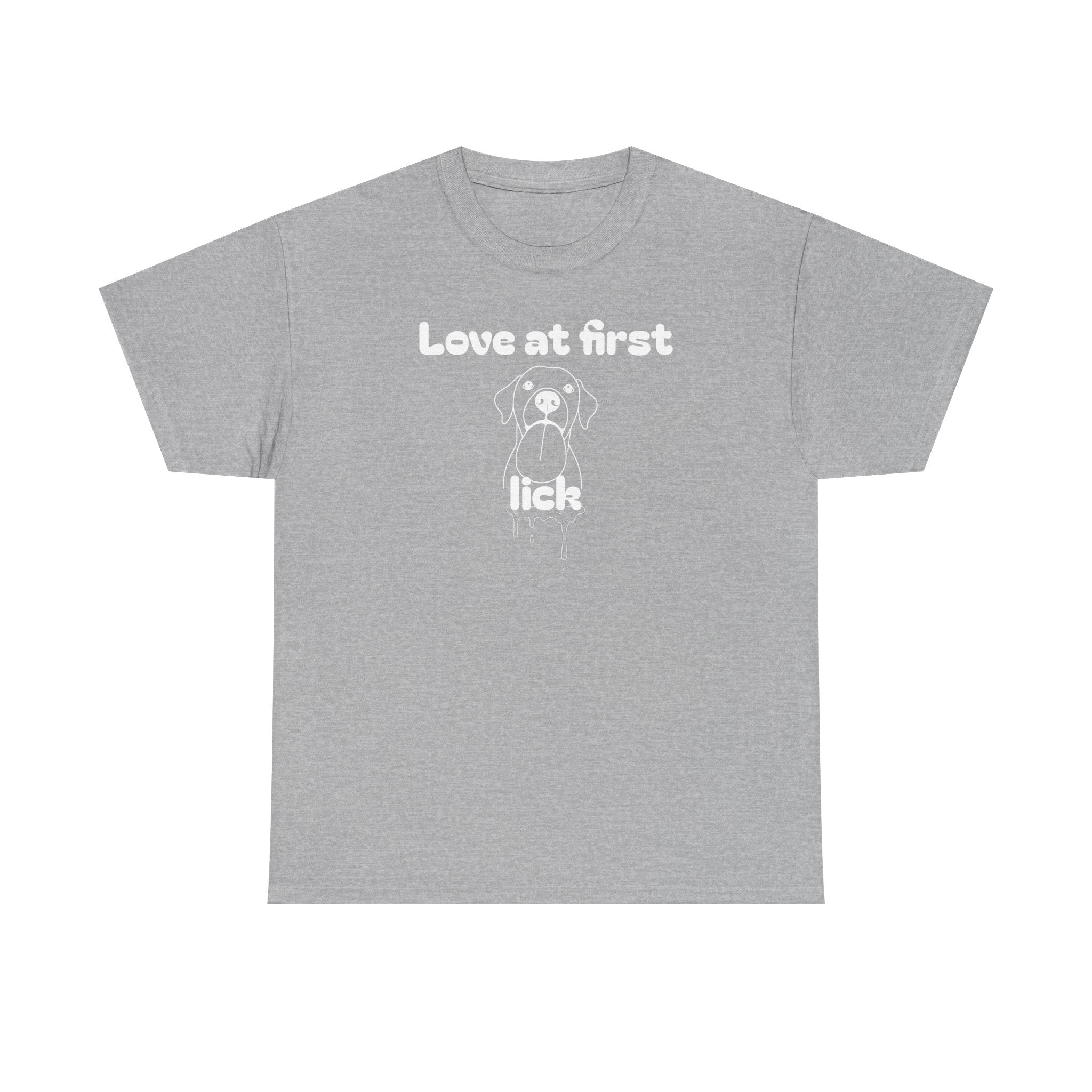 Unisex Pet Lover Tee - "Love at first lick" - Perfect for Dog Lovers, Animal Enthusiasts, Gifts, Casual Wear, Cute Fashion