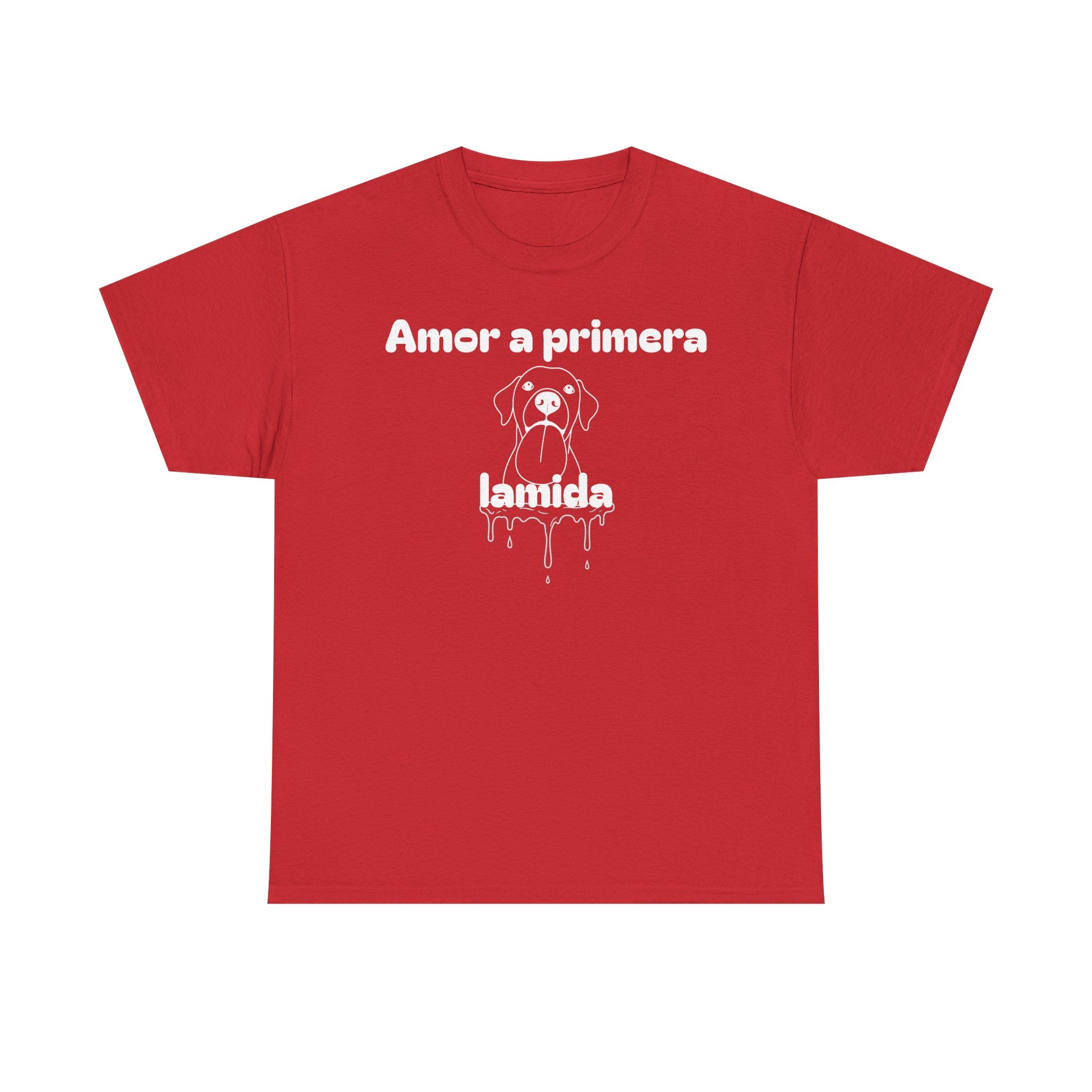 Unisex Pet Lover Tee - "Amor a primera lamida" - Perfect for Dog Lovers, Animal Enthusiasts, Gifts, Casual Wear, Cute Fashion