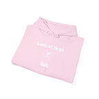 Love At First Lick Unisex Heavy Blend Hoodie, Cute Dog Sweatshirt, Pet Lover Gift, Cozy Fashion, Animal Lover Hoodie
