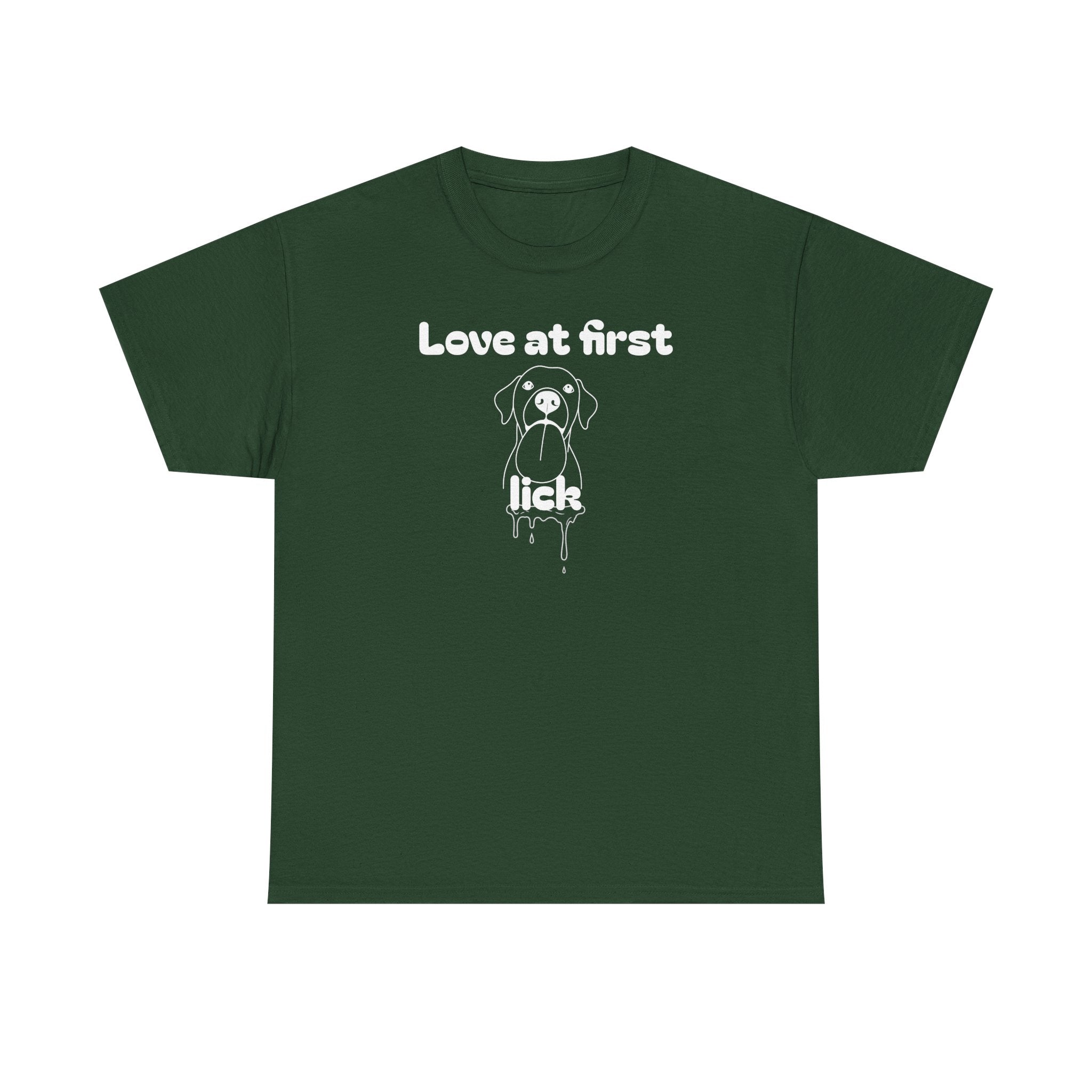 Unisex Pet Lover Tee - "Love at first lick" - Perfect for Dog Lovers, Animal Enthusiasts, Gifts, Casual Wear, Cute Fashion