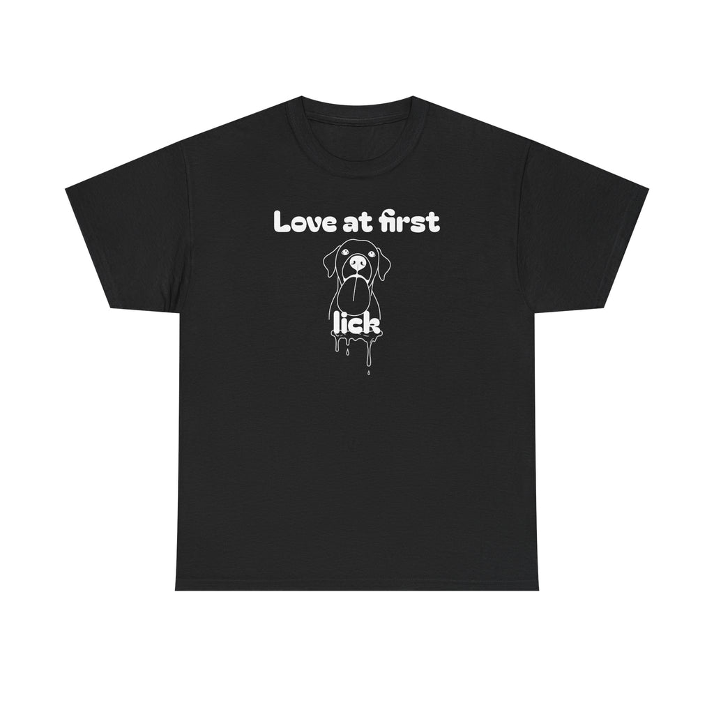 Unisex Pet Lover Tee - "Love at first lick" - Perfect for Dog Lovers, Animal Enthusiasts, Gifts, Casual Wear, Cute Fashion